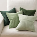 MIULEE Spring Green Decorative Throw Pillow Covers 22x22 Inch Set of 4 Boho Farmhouse Cushion Covers Mordern Nordic Pillow Cases Soft Corduroy Gradient Home Decor for Couch Sofa Living Room Bed