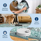 GarveeHome Teal 2x6 Washable Kitchen Runner Rugs Non Slip Provence Botanical Grove Vintage Boho Cottage Long Rug for Hallways Bedroom TPE Rubber Backing