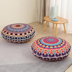 32 inches Meditation Floor Cushion for Adults, Round Large Thick Floor Pillow, Memory Foam Filling, Blue