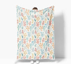 Floral Fuzzy Blanket Boho Floral Throw Blanket, Botanical Flowers Blankets, Soft, Flannel, Warm, Colorful Flowers Bed Blankets All Season for Couch Bedroom Living Room 50X70 Inch