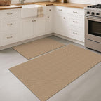 EARTHALL Area Rug Sets 2x3 and 3x5 Ft Washable Kitchen Mats for Floor Non Slip Rubber Backed Doormat Indoor Braided Indoor Door Rug for Entryway, Porch, Kitchen, Foyer, Orange/Tan/Brown