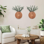 Set of 2 Wall Planter for Indoor Plants, Hanging Planter for Artificial Flower Plants，Modern Farmouse Wall Decor for Living Room Bedroom Kitchen Bathroom Dining Room (Brown)