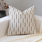 Decorative Neutral Throw Pillow Covers 20x20 Farmhouse Pillow Covers Cotton Stripe Cushion Covers Home Decor for Sofa Couch Living Room Bedroom 1PC, Bold Stripe