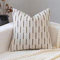Decorative Neutral Throw Pillow Covers 18x18 Farmhouse Pillow Covers Cotton Stripe Cushion Covers Home Decor for Sofa Couch Living Room Bedroom 1PC, Bold Stripe
