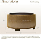 30 Inch Round Storage Ottoman, Ottoman Coffee Table with Lift Off Lid, Boucle Modern Ottomans with Storage for Living Room, Bedroom, Apartments (Yellow)