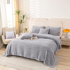 YUSOKI Twin XL Blanket Single Layer,Weight(3.1lb),370GMS-3D Stylish Design for Gift Home Decor (Light Grey,65"x90")