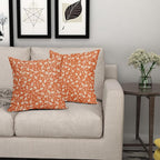 Orange Floral Pillow Covers 24x24 Set of 2 Vintage Rustic Old Style Cute Small Flower Print Decorative Outdoor Pillowcases Farmhouse Throw Cushion Case Decor for Couch Sofa Bed