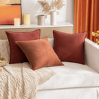 MIULEE Pack of 2 Burnt Orange Decorative Pillow Covers 16x16 Inch Soft Chenille Luxurious Couch Throw Pillows Farmhouse Cushion Covers with Elegant Design for Sofa Bedroom Living Room Home Decor