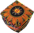 CRAFT KALA Square Mandala Floor Pillow Cushion Cover Seating Throw Cover Hippie Decorative Bohemian Ottoman Poufs Cover Pillow Cases Cotton Living Room Home Décor 16X16X14 inches, Orange Burning Sun