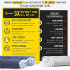 SUNROX LokGrip Non Slip Tufted Memory Foam Bench Cushion, FadeShield Water Resistant Durable Thicken Outdoor/Indoor Bench Seat Pads 42x16x4 inch, Heather Indigo