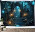 LB Gothic Forest Tapestry for Bedroom Magical Tree Vintage Nature Wall Tapestry Dark Academia Landscape Wall Decor Tapestries for Living Room College Dorm,92Wx70.5H inches