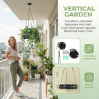 Hanging Planter with Metal Chain & Wall Hook, Stylish Indoor Outdoor Plant Hanger with 11 Inch Pot for Patio, Balcony, Porch Home Decor