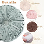 Yerliker 6 Pcs Floor Pillow Cushions 15inch Round Velvet Throw Pillows Colorful Flexible Cushions Alternative Pillows for Couch Chair Living Room Bedroom Home Office Decor(Boho Color)