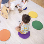 ECR4Kids SoftZone Colorful Floor Pads, Round, Flexible Seating, Assorted, 6-Piece