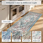 Collive Boho Kitchen Rugs and Mats 2PCS Cushioned Anti-Fatigue Floor Mat, Waterproof Kitchen Rug Set of 2 Non-Skid Comfort Standing Mat for Kitchen,Home,Office,Sink,Laundry,17.3"x29"+17.3"x59"