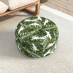 LVTXIII Indoor/Outdoor Extra Large Inflatable Ottoman Pouf D31 x H14 Inch, Round Footstool with Handle, Weather-Resistant Portable Furniture for Patio, Camping, Beach, Palm Green