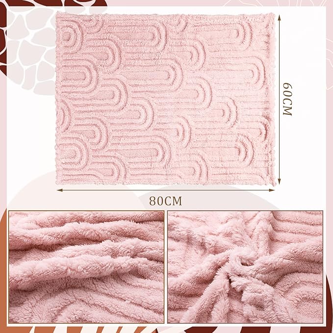 8 Pcs 3D Boho Baby Blanket for Girls Boys Fluffy Toddler Blanket Soft Warm Newborn Toddler Receiving Crib Stroller Blankets Infant Gift for Baby Shower, 32" x 24" (Rainbow)
