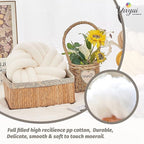 Uvvyui Knot Pillows, 14 Inch Decorative Throw Pillows Round Pillows Cushion, Soft Handmade Knotted Ball Pillow Plush Cushion Home Decor for Bed Couch Living Room (Ivory, 14 Inch)