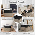Goodpick Woven Storage Baskets for Organizing, 18" x 14" x 12" Wicker Laundry Basket for Shoes,Towel, Blanket Basket for Living Room, Toy Baskets Storage Kids with Handles