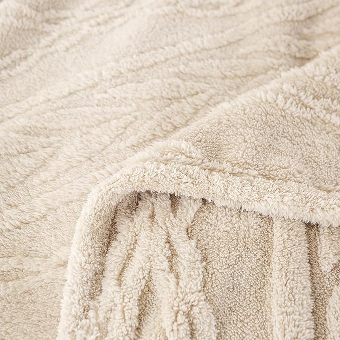 YUSOKI Queen Size Blanket Single Layer,Weight(4.4lb),370GMS-3D Stylish Design for Gift Home Decor (Linen,90"x90")