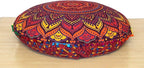 INDIAN CRAFT CASTLE 32" Inch Mandala Floor Pillow Cushion Covers Meditation Seating Ottoman Covers Hippie Decorative Bohemian Pouf Covers Large Shams Outdoor Boho Comfortable Bed Sofa Pouffe Cover