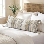 Kevin Textile Spring 14x36 Inch Long Lumbar Pillow Cover 1 Pack Boho Decorative Rectangle Cushion Case Throw Soft Chenille Thread Woven Tufted Textured Accent for Living Room Couch Sofa Bed, Beige