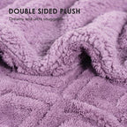 EverGrace Jacquard Boho Sherpa Fleece Throw Blanket for Couch, Super Soft Cozy Fuzzy Plush Blankets for All Seasons, Reversible Thick Warm Blanket for Bed, Sofa, Living Room, Mauve Purple, 60" x 80"