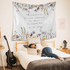 HUGANE Girls Nursery Tapestry, Wildflower Nursery Tapestry Wall Hanging, Positive Affirmations Floral Wall Blanket Backdrop Decor for Toddler Kids Girls Room Bedroom Dorm, 50x60 Inch