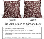 Burgundy Pillow Covers 16x16 Set of 2 Vintage Floral Rustic Old Style Cute Flower Print Decorative Outdoor Pillowcases Seasonal Farmhouse Throw Cushion Case Decor for Couch Sofa Bed