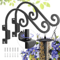 Swivel Plant Hangers Outdoor: 2 Pack 16 Inch Metal Hanging Plant Bracket Sturdy Wrought Iron Plant Hooks Indoor Wall Mount for Hanging Bird Feeders, Lanterns, Flower Baskets, Wind Chimes, Black