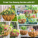 Legigo 6 Pack 8 Inch Hanging Basket Coco Liners Replacement, 100% Natural Round Coconut Coco Fiber Planter Basket Liners for Hanging Basket Flowers/Vegetables