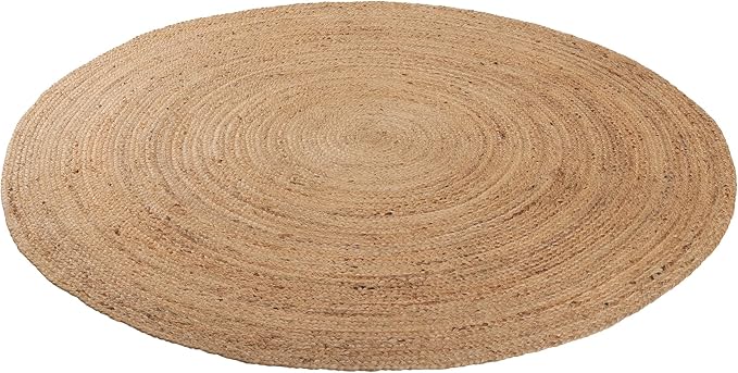 · REDEARTH · Round Area Rug - 6 Feet Braided Natural Jute Rug- Artisan Made Reversible Boho Jute Rugs for Bedroom - Kitchen - Living Room - Farmhouse - Home Decor - Handmade Rustic Vintage Décor