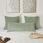 Kevin Textile Spring 20x54 Inch Long Body Lumbar 1 Pack Boho Decorative Throw Pillow Cover Soft Striped Corduroy Rectangle Cushion Case Farmhouse Accent for Living Room Couch Sofa Bed, Sage Green