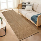 Boho 2x8 ft Runners for Hallway,Braided Style Long Kitchen Runner Rugs,Soft Faux Jute Rug,Neutral Entryway Runners,Washable Solid Carpet for Bedroom,Hallway Living Room,Non Slip,Tan Brown