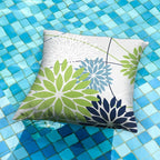DFXSZ Green and Dark Light Blue Floral Pillow Covers 20x20 Set of 2 Outdoor Pillows Covers Waterproof Summer Pillowcovers Polyester Cushion Case Decor for Couch Patio Funiture Garden Porch 01U20
