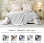 Amélie Home Honeycomb Knit Throw Blanket for Couch, Dual-Sided Soft Chenille Decorative Blankets for Sofa & Chair, 50"x60", Gray & White