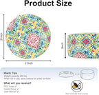 Inflatable Ottoman Stool D21 xH9 for Outdoor/Indoor Use, Water Repellent Patio Foot Rest Stool with Portable Handle,Round Pouf Ottoman Suitable for Garden,Deck and Camping - Damask Red