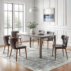 6x9 Abstract Area Rugs for Living Room 6 x 9 Washable Non Slip Low Pile Gray Rugs for Bedroom Dining Room Foldable Thin Gray White