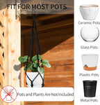 Macrame Plant Hanger - Fits 4 to 15 inches Pots for Indoor Outdoor, 43"/35"/29" Different Sizes Set, Black (POTS NOT Included)