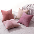 MIULEE Pink Spring Throw Pillow Covers 20x20 Inch Set of 4 Boho Farmhouse Cushion Cases Decorative Gradient Pillow Cases Corduroy Striped Home Decor for Couch Sofa Living Room Bed Valentine Decor