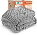 Bedsure GentleSoft Twin Blanket for Bed - Cozy Soft Blankets for Women, Cute Small Fleece Throws for Girls, Graduation Decorations Gift for Her Him School Dorm, Light Grey, 60x80 Inches