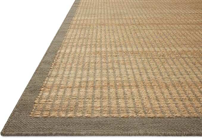 Loloi Amber Lewis Lilah Collection LIH-01 Natural/Grey 5'-0" x 7'-6" Area Rug Jute, Wool, Cotton, Neutral, Living, Bedroom, Dining, Rug