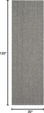 SAFAVIEH Natural Fiber Collection Runner Rug - 2'6" x 10', Light Grey, Handmade Jute, Farmhouse Style, Chunky Textured Thick Pile (NF447G)