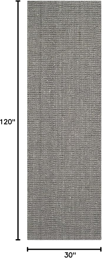 SAFAVIEH Natural Fiber Collection Runner Rug - 2'6" x 10', Light Grey, Handmade Jute, Farmhouse Style, Chunky Textured Thick Pile (NF447G)