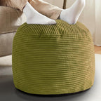 Sqodok Round Stuffed Pouf Ottoman for Foot Stools, 20"x 15" Corduroy Poufs Ottoman with Shredded Foam Filling, Washable Floor Poufs Foot Rest for Living Room Bedroom Home Decor and Office Chair