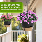 Set of 2 Hanging Planters for Indoor Plants with Self Watering Includes Hanging Pots and 2 Types Plant Hangers, Outdoor Hanging Baskets Holder for Home Garden, 10 Inch Midnight Black