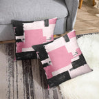 Britimes Throw Pillow Covers Modern Home Art Decor, 18 x 18 Inches Set of 2 Abstract Oil Painting Pillowcases for Bedroom, Living Room, Cushion Couch Sofa, Abstract Pink White