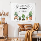 XLDLIOO Mental Health Wall Tapestry, Growth Looks Different for Everyone Inspirational Wall Tapestry Hanging for Classroom, Motivational Tapestries Decor Art for Therapy Counselor Office 40x30in