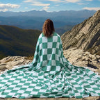 Lightweight Woven Throw Blanket Large Soft Camping Gear Roadtrip Essentials Car Trailer Accessories Road Trip Necessities Rv Must Haves Camper Stuff Hiking Item Backpacking Gadget Gift Green Plaid
