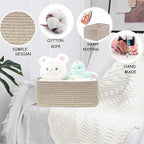 COMFY-HOMI 13" x 8.5" x 5.1" Storage Baskets for Organizing | Cotton Rope Woven Basket | Toy Storage Bin Box | Basket for Shelves, Closet Organizer Bin, Decorative Closet Shelf, 1 Pack, All brown